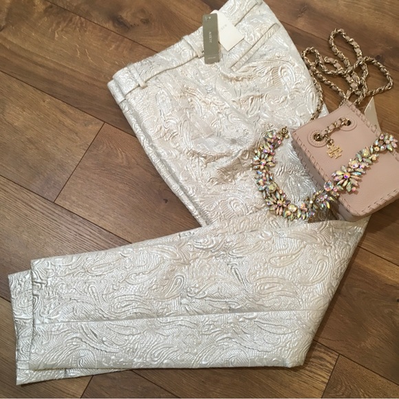 NWT J CREW BROCADE PEARLIZED PANTS - Picture 7 of 12